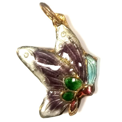 ENAMEL BUTTERFLY 21X28MM PURPLE